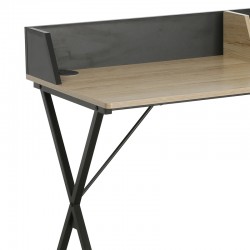 Zervan pakoworld melamine work desk in natural-black shade 90x50x85cm