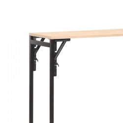 Winely pakoworld melamine bar table in natural shade and black metal 122x44.5x108cm