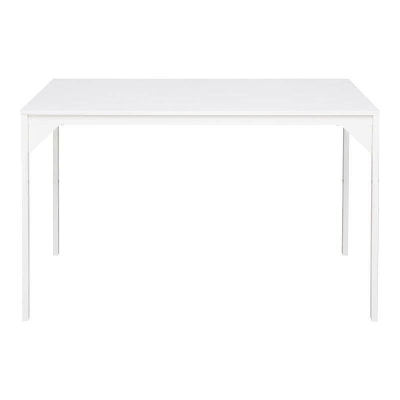 Chan pakoworld melamine table in white shade and white metal leg 120x75x75cm