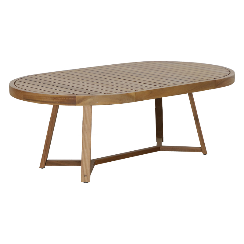 Τραπέζι Stellan pakoworld μασίφ ξύλο ευκαλύπτου 220x130x75εκ