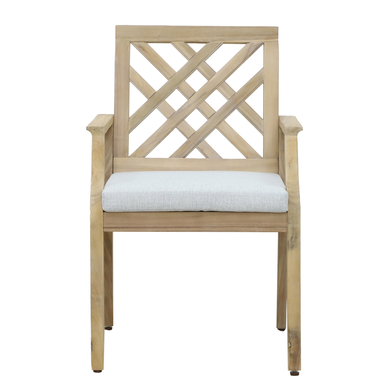 Bolen pakoworld chair solid acacia wood-beige fabric 59x63.2x89.9cm
