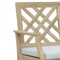 Bolen pakoworld chair solid acacia wood-beige fabric 59x63.2x89.9cm