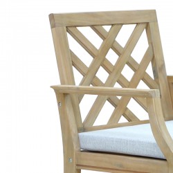 Amalfi bar stool pakoworld solid acacia wood-beige fabric 59x63.5x104.9cm
