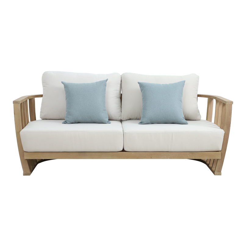 4pc Eron pakoworld living room set solid eucalyptus wood-beige fabric