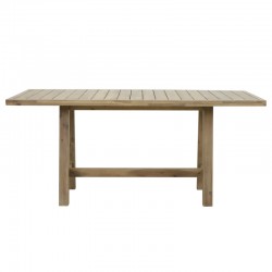 Dining table Malibu-Farem pakoworld 7pcs solid wood acacia-eucalyptus-beige fabric