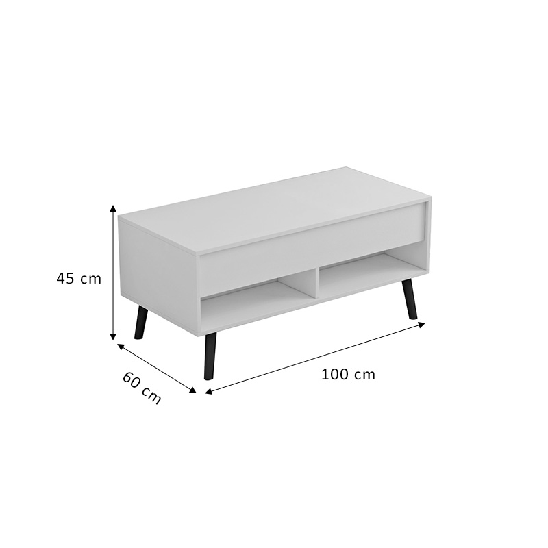 Skyfi pakoworld polymorphic white-black coffee table 100x60x45cm