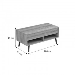 Skyfi pakoworld polymorphic coffee table natural-dark grey 100x60x45cm