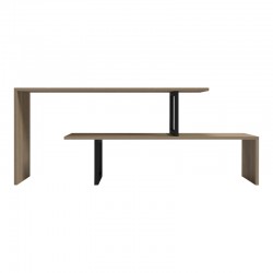 Tv stand Lilant pakoworld melamine board in sonoma color and black metal leg 160x30x45cm