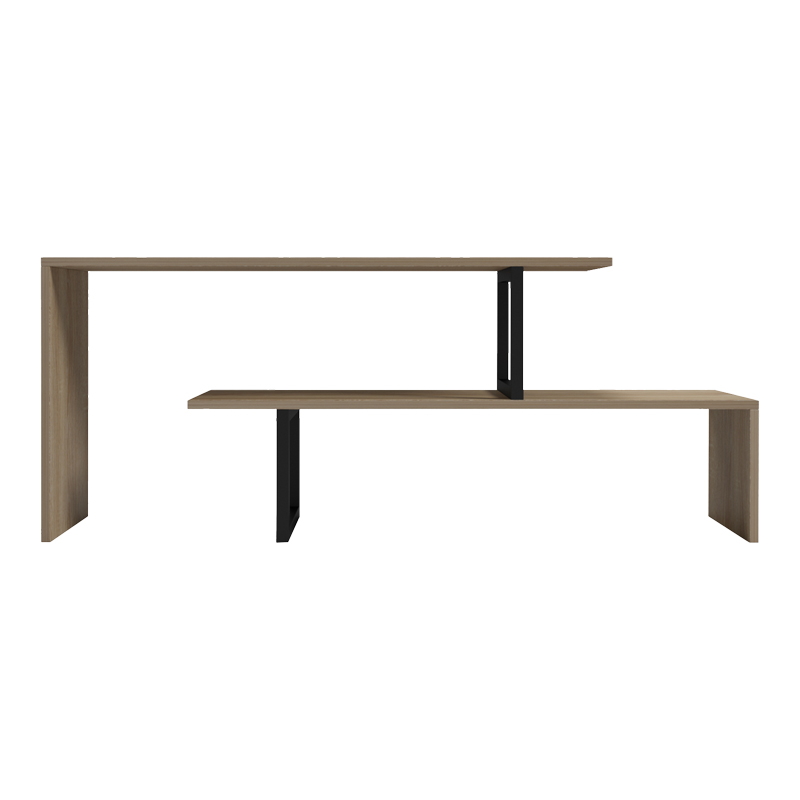 Tv stand Lilant pakoworld melamine board in sonoma color and black metal leg 160x30x45cm