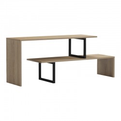 Tv stand Lilant pakoworld melamine board in sonoma color and black metal leg 160x30x45cm