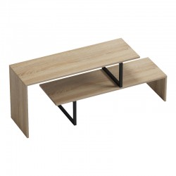 Tv stand Lilant pakoworld melamine board in sonoma color and black metal leg 160x30x45cm