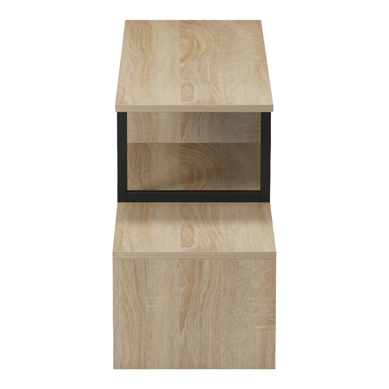 Tv stand Lilant pakoworld melamine board in sonoma color and black metal leg 160x30x45cm