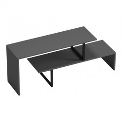 Tv stand Lilant pakoworld melamine in grey color and black metal leg 160x30x45cm