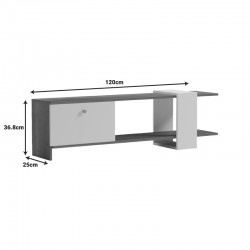 Standi pakoworld melamine TV stand in natural-white color 120x25x36.8cm