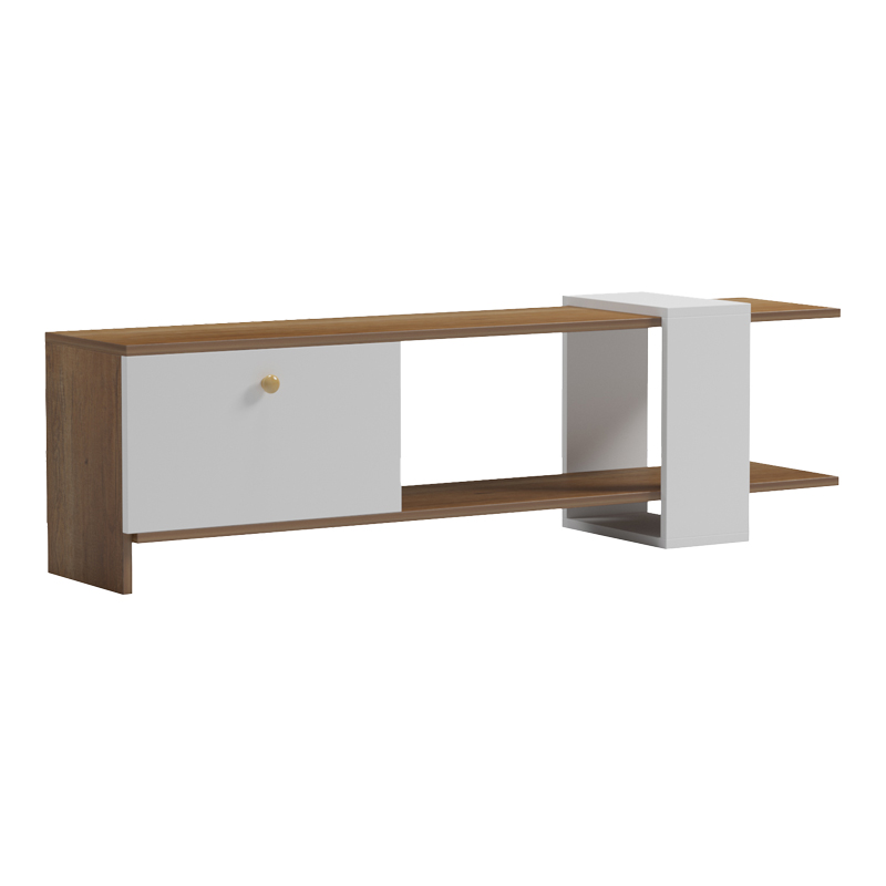 Standi pakoworld melamine TV stand in natural-white color 120x25x36.8cm