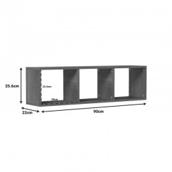 Επιτοίχια ραφιέρα Mikoro pakoworld σε φυσική απόχρωση 90x22x25.6εκ