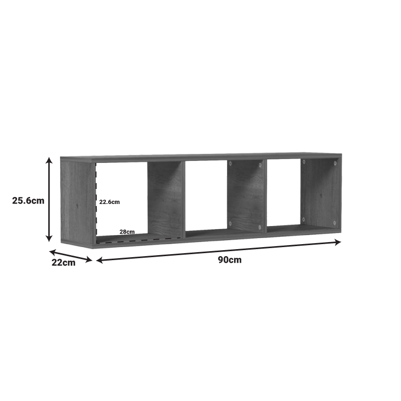 Επιτοίχια ραφιέρα Mikoro pakoworld σε φυσική απόχρωση 90x22x25.6εκ