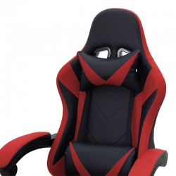 Office Gaming chair with footrest Moza pakoworld PU black- red