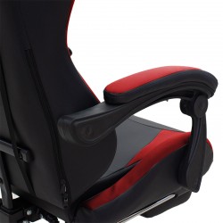 Office Gaming chair with footrest Moza pakoworld PU black- red