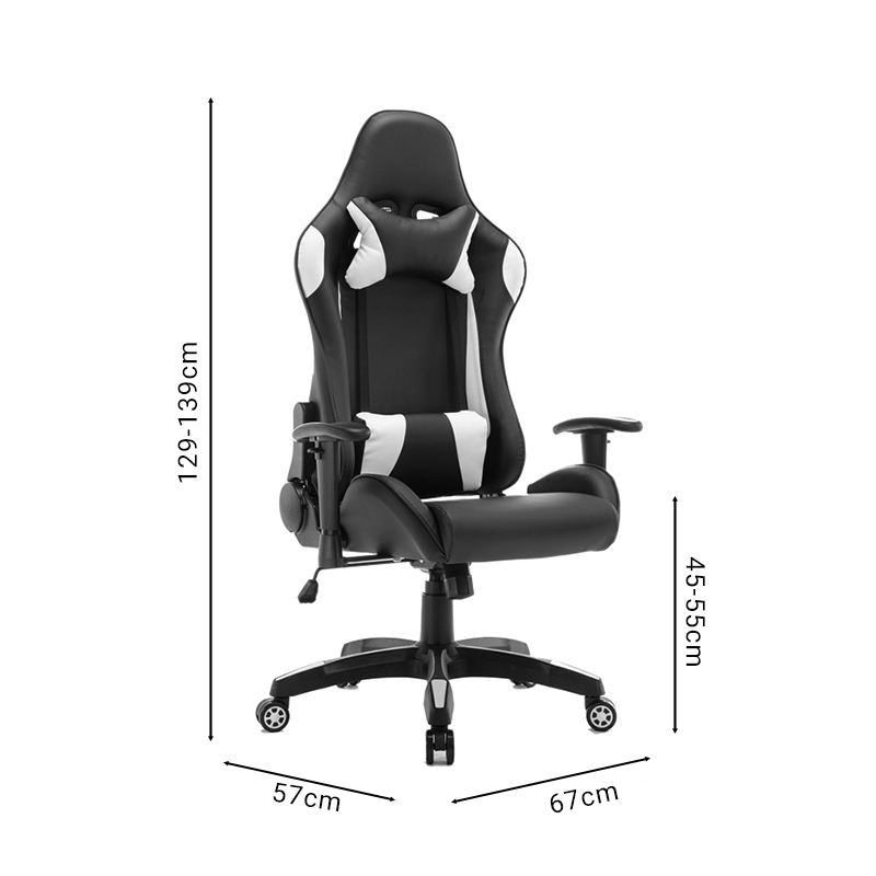 Office Gaming chair Hartley pakoworld pu black-white 67x57x139cm