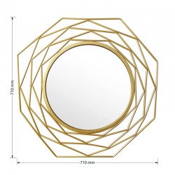 Mirror Round 1 pakoworld golden 71x2.5x71cm