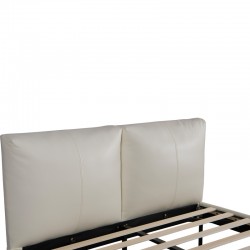 Double bed Jessie pakoworld floating style led-PU ivory 160x200cm