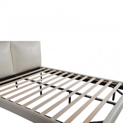 Double bed Jessie pakoworld floating style led-PU ivory 160x200cm