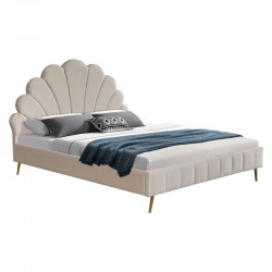 Double bed Felas pakoworld velvet beige 160x200cm