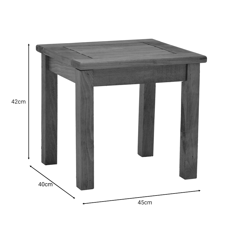 Table Retto pakoworld solid beech wood impregnation walnut 45x40x42cm