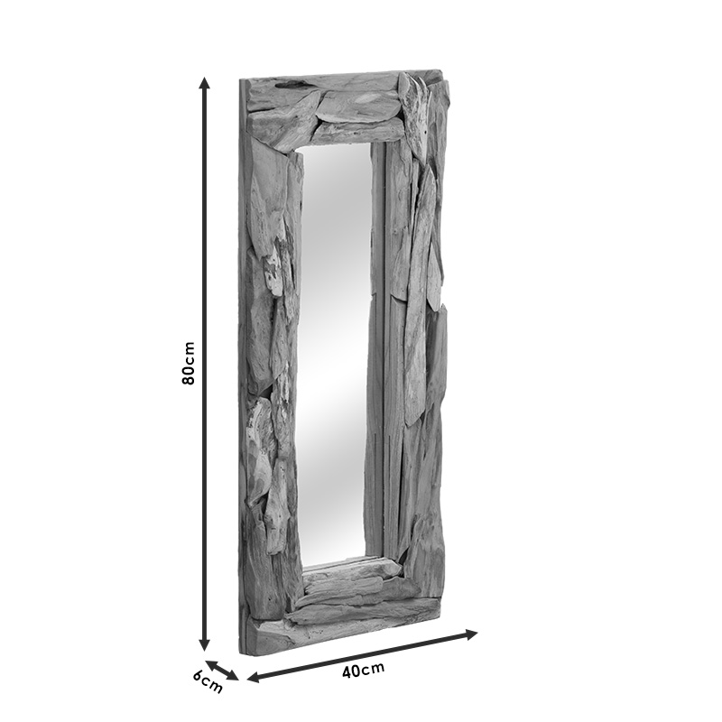 Mirror Areli pakoworld solid wood natural 40x6x80cm