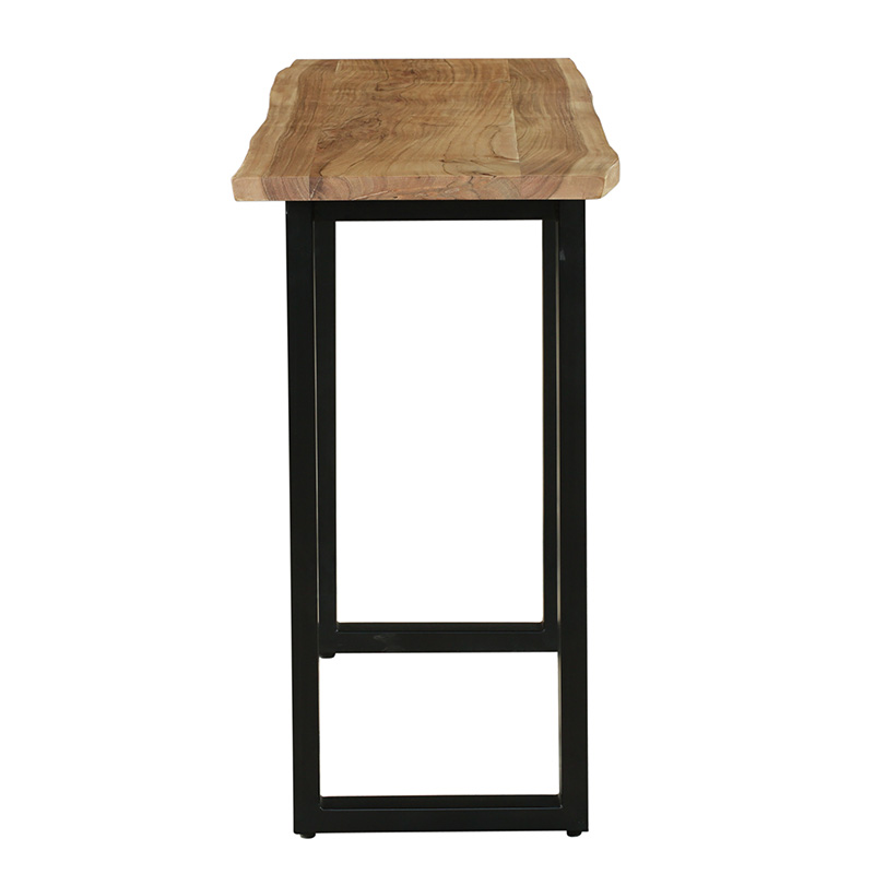 Console table Carver pakoworld solid wood acacia 3.5cm walnut-foot black 120x40x76cm