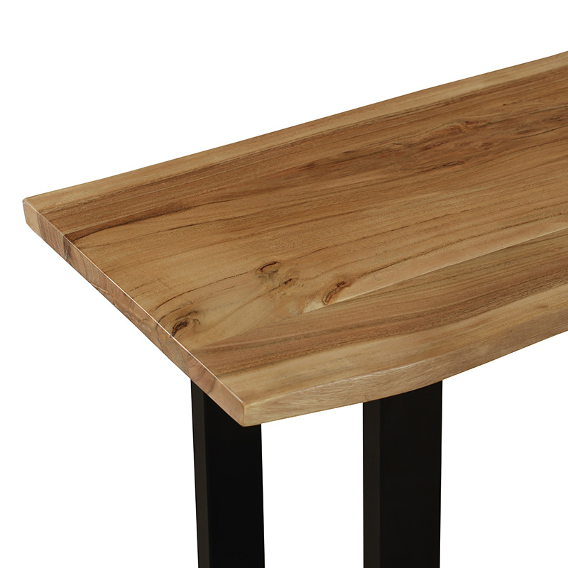 Console table Carver pakoworld solid wood acacia 3.5cm walnut-foot black 120x40x76cm