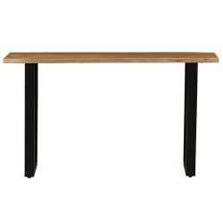 Carver console pakoworld solid acacia wood 3.5cm walnut-leg black 150x40x76cm