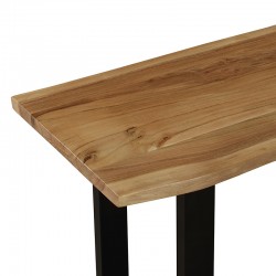 Carver console pakoworld solid acacia wood 3.5cm walnut-leg black 150x40x76cm