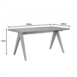 Winslow pakoworld rubberwood table in light walnut color 200x85x75cm