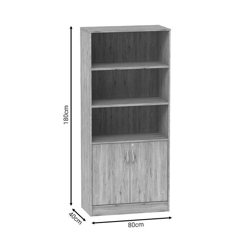 Bookcase Anze pakoworld natural melamine 80x40x180cm