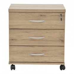 Office chest of drawers on casters Anze pakoworld natural melamine 48x38x53cm