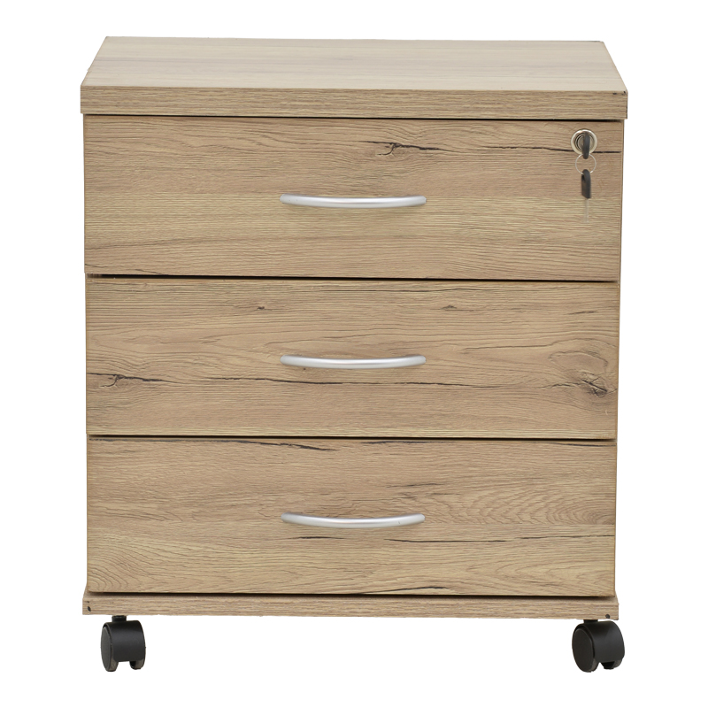 Office chest of drawers on casters Anze pakoworld natural melamine 48x38x53cm