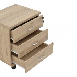 Office chest of drawers on casters Anze pakoworld natural melamine 48x38x53cm