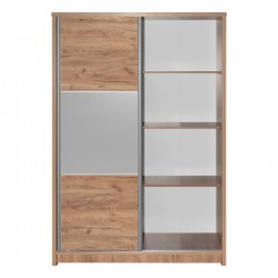 Wardrobe with 2 sliding doors Griffin pakoworld in natural colour 121x56.5x180.5cm