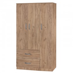 Wardrobe Zelia pakoworld with 2 doors and drawers in natural mo color 90x42x180cm