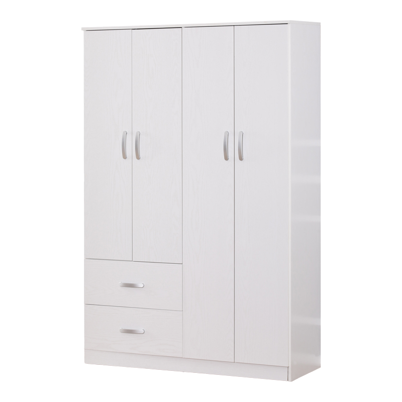 Zelia pakoworld four-leaf wardrobe with 2 drawers in white shade 120x42x180cm