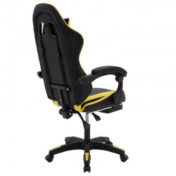 Runner gaming office chair pakoworld PVC black-fabric yellow