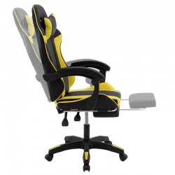 Runner gaming office chair pakoworld PVC black-fabric yellow