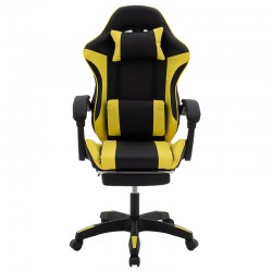 Runner gaming office chair pakoworld PVC black-fabric yellow