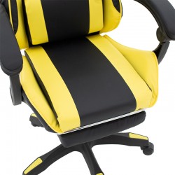 Runner gaming office chair pakoworld PVC black-fabric yellow