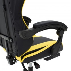 Runner gaming office chair pakoworld PVC black-fabric yellow