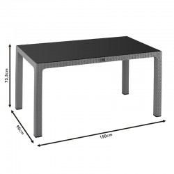 Table Explore pakoworld with UV protection PP color cappucino 150x90x73.5cm