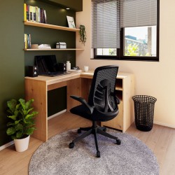 Office chair Enrich pakoworld with fabric mesh in black colour