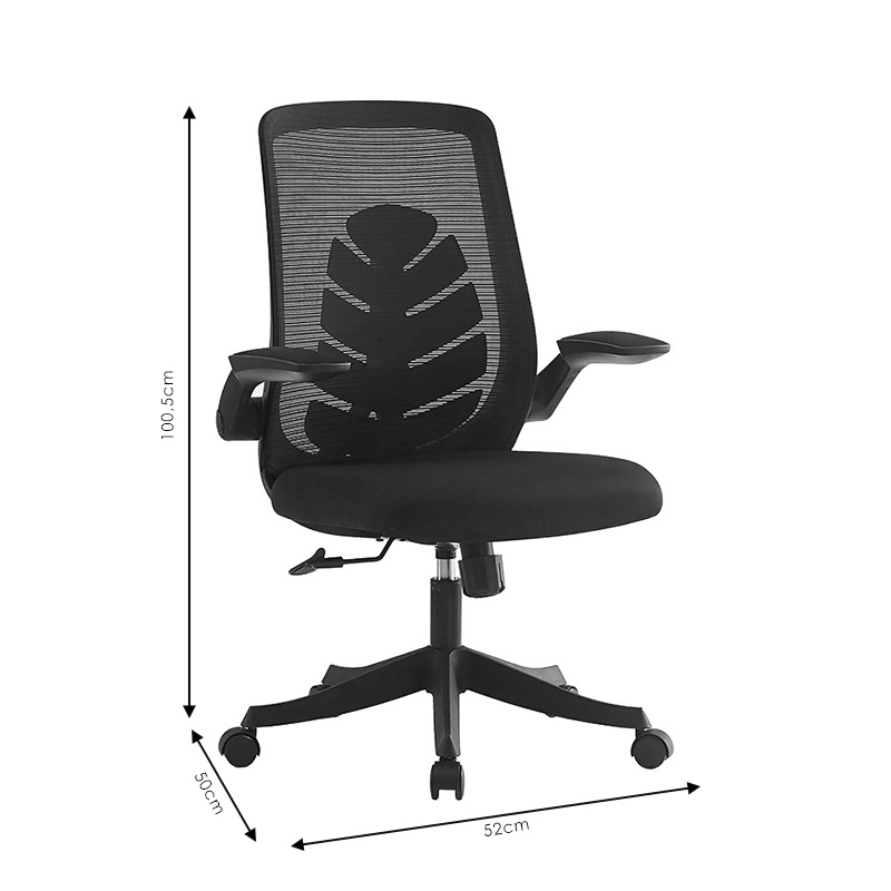 Office chair Enrich pakoworld with fabric mesh in black colour